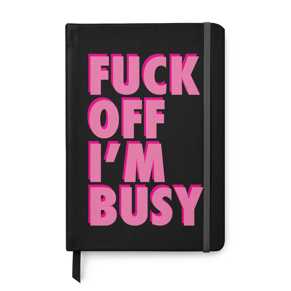 Fuck off I'm Busy Leather Style Notebook #1 image